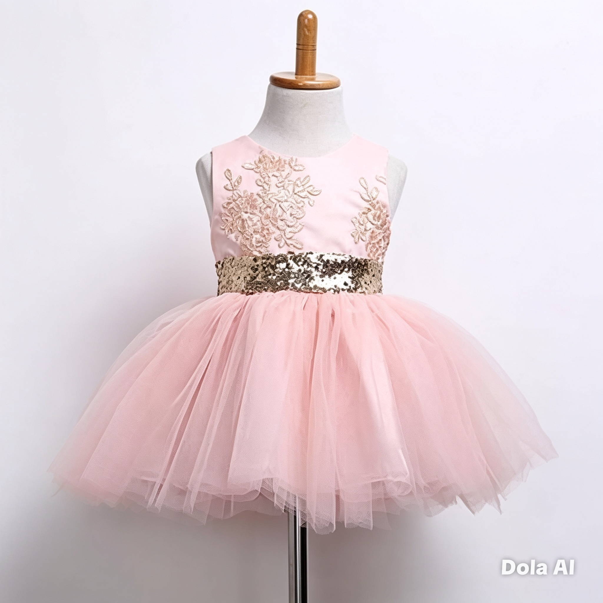 Vestido Princesa Brillo Rosé