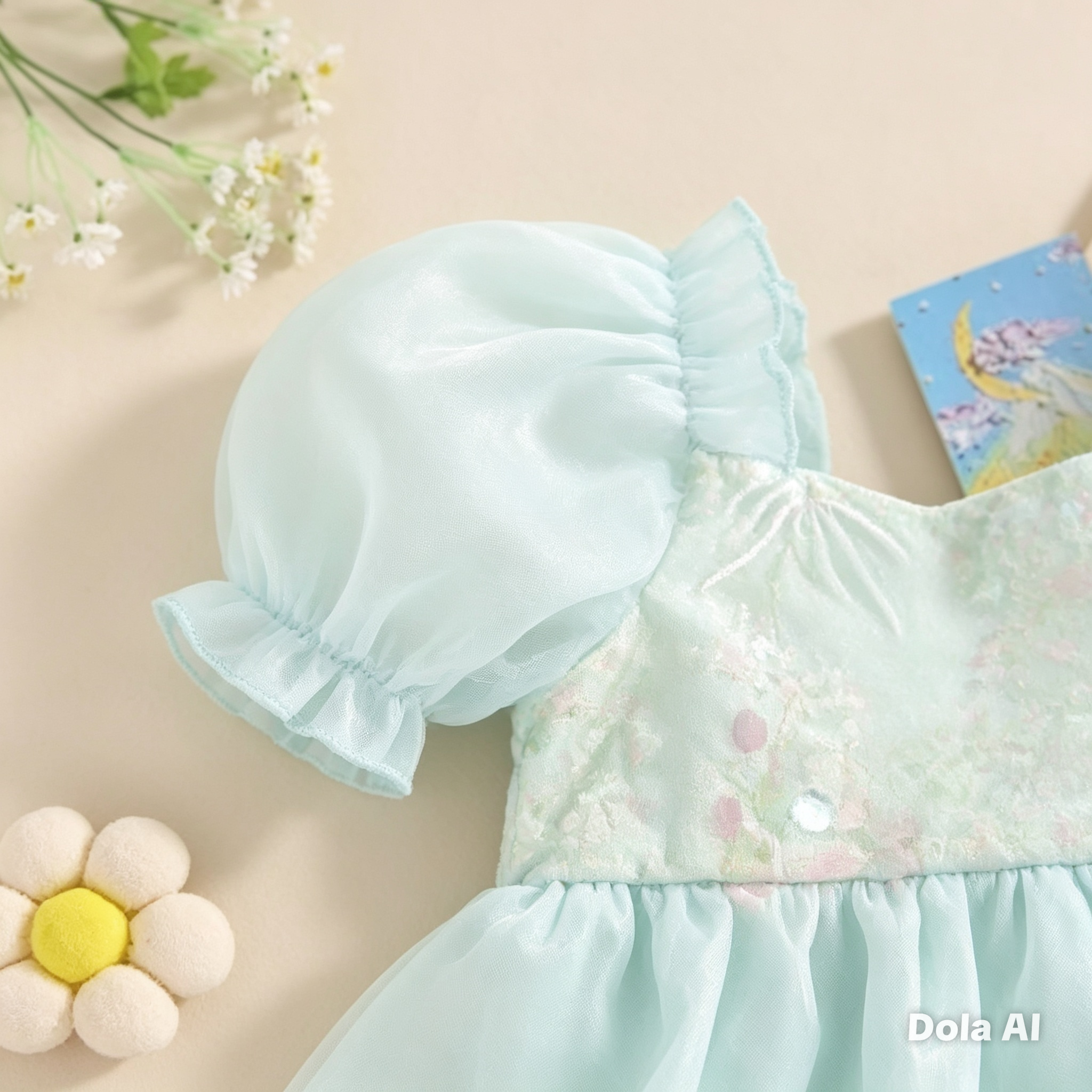 Body vestido menta lentejuelas