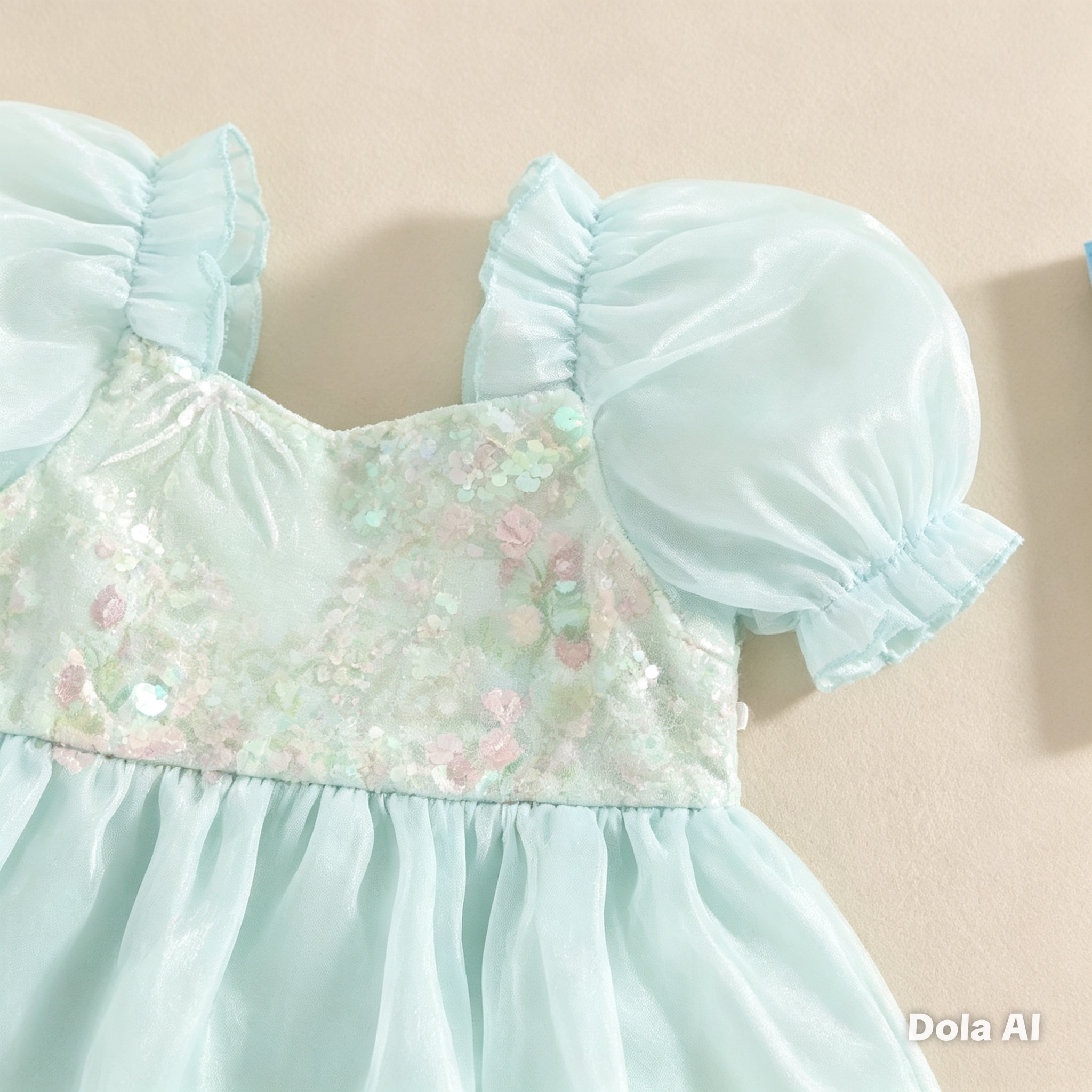 Body vestido menta lentejuelas