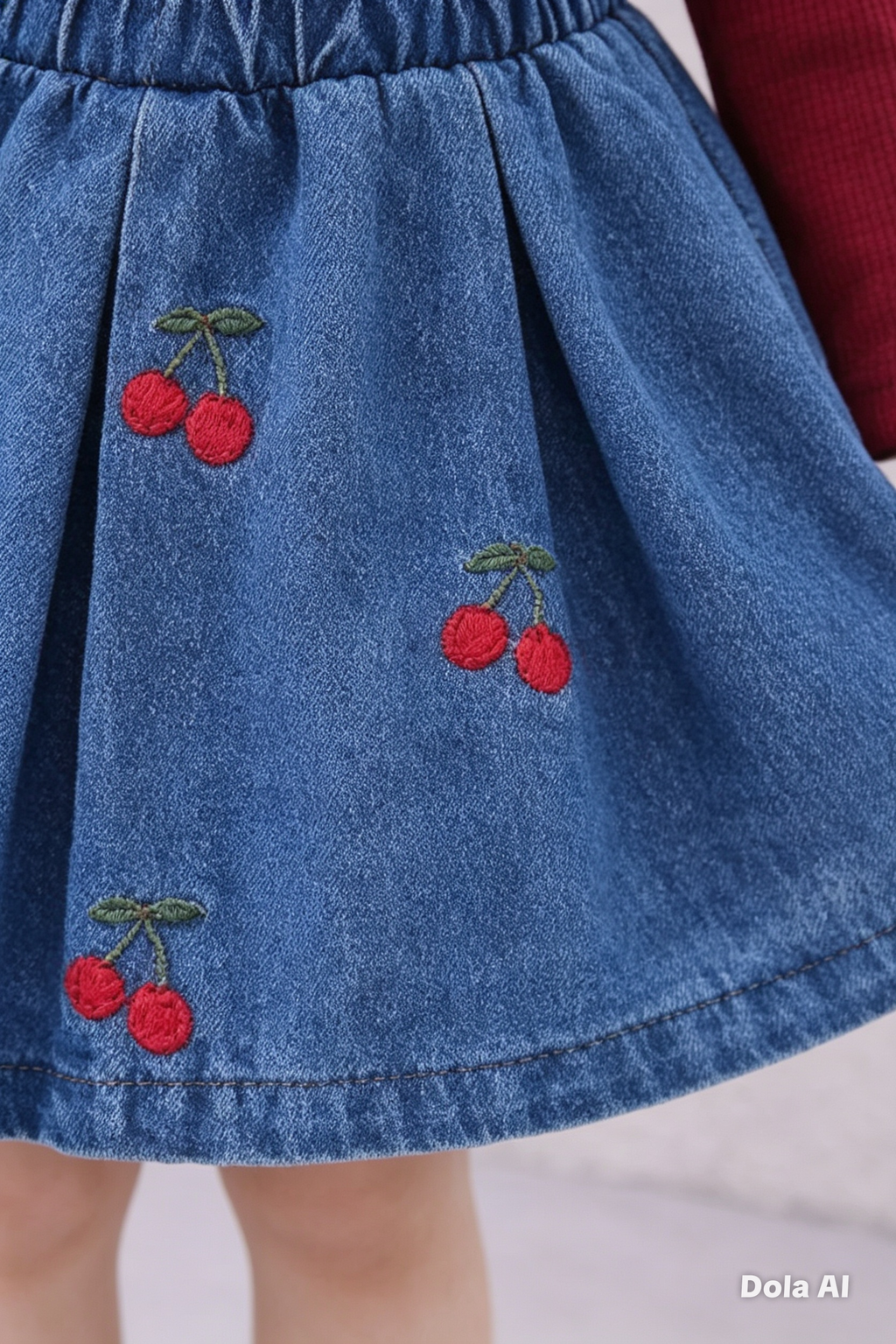 Conjunto Infantil Camibuso y Falda Jeans Bordada