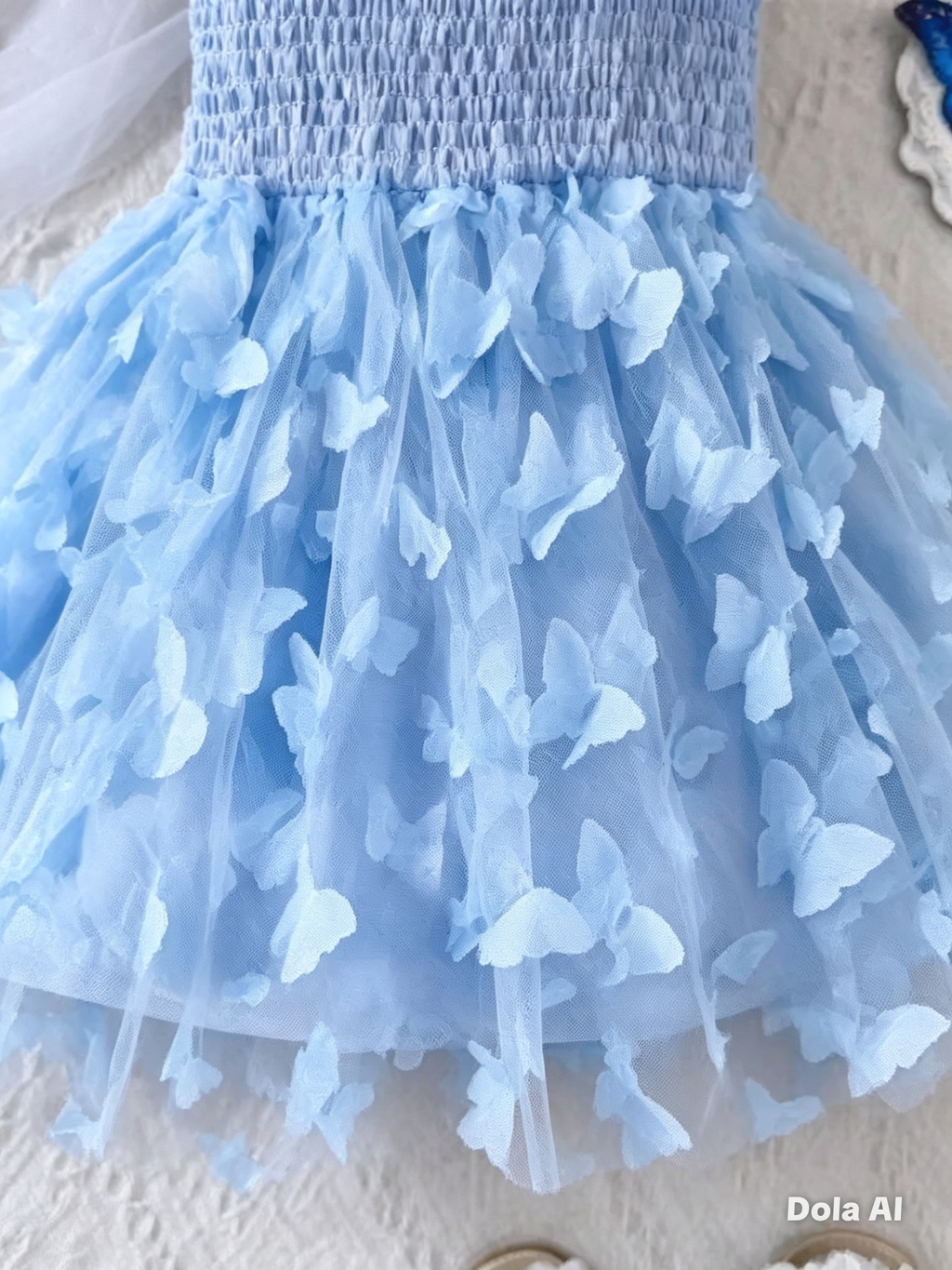 Vestido azul mariposas encantadas