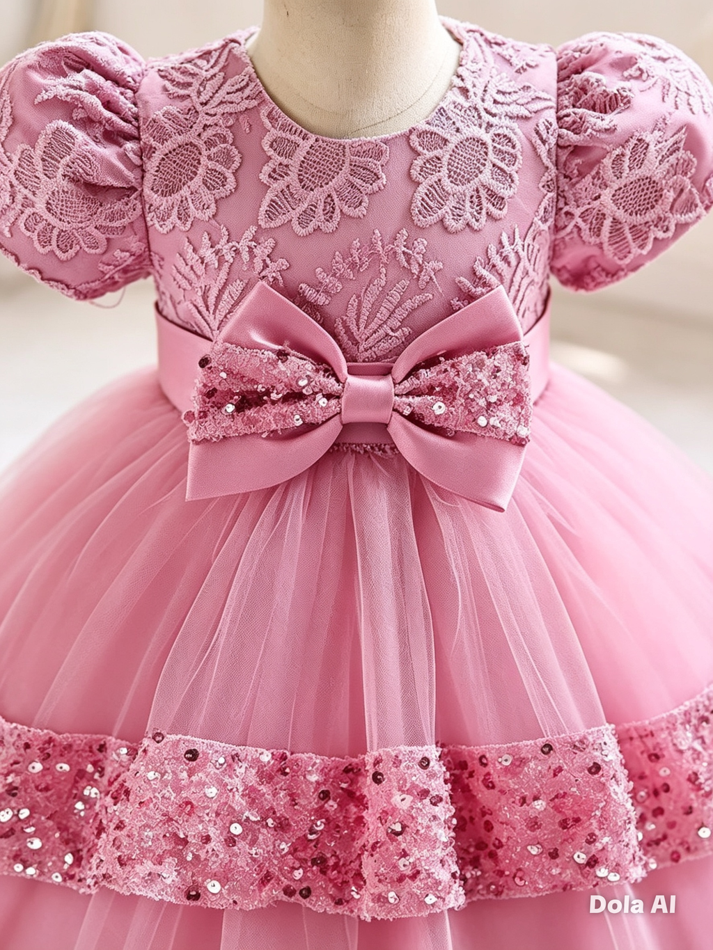 Vestido rosa elegante coquette