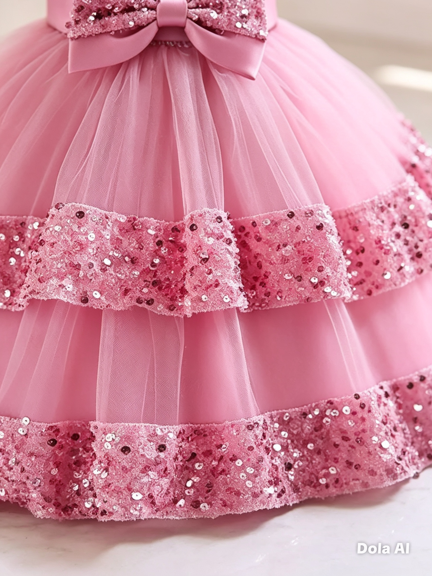 Vestido rosa elegante coquette