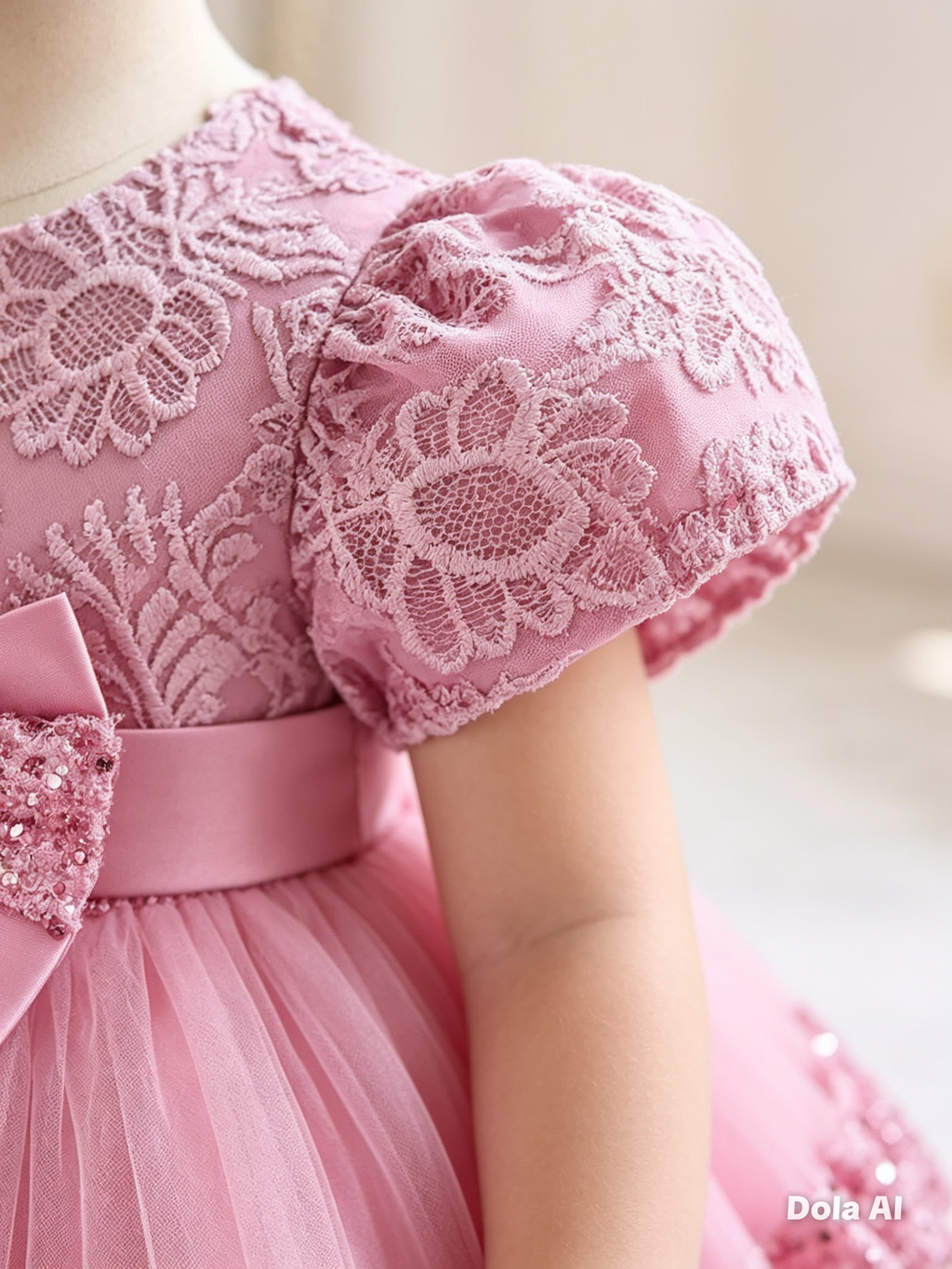Vestido rosa elegante coquette