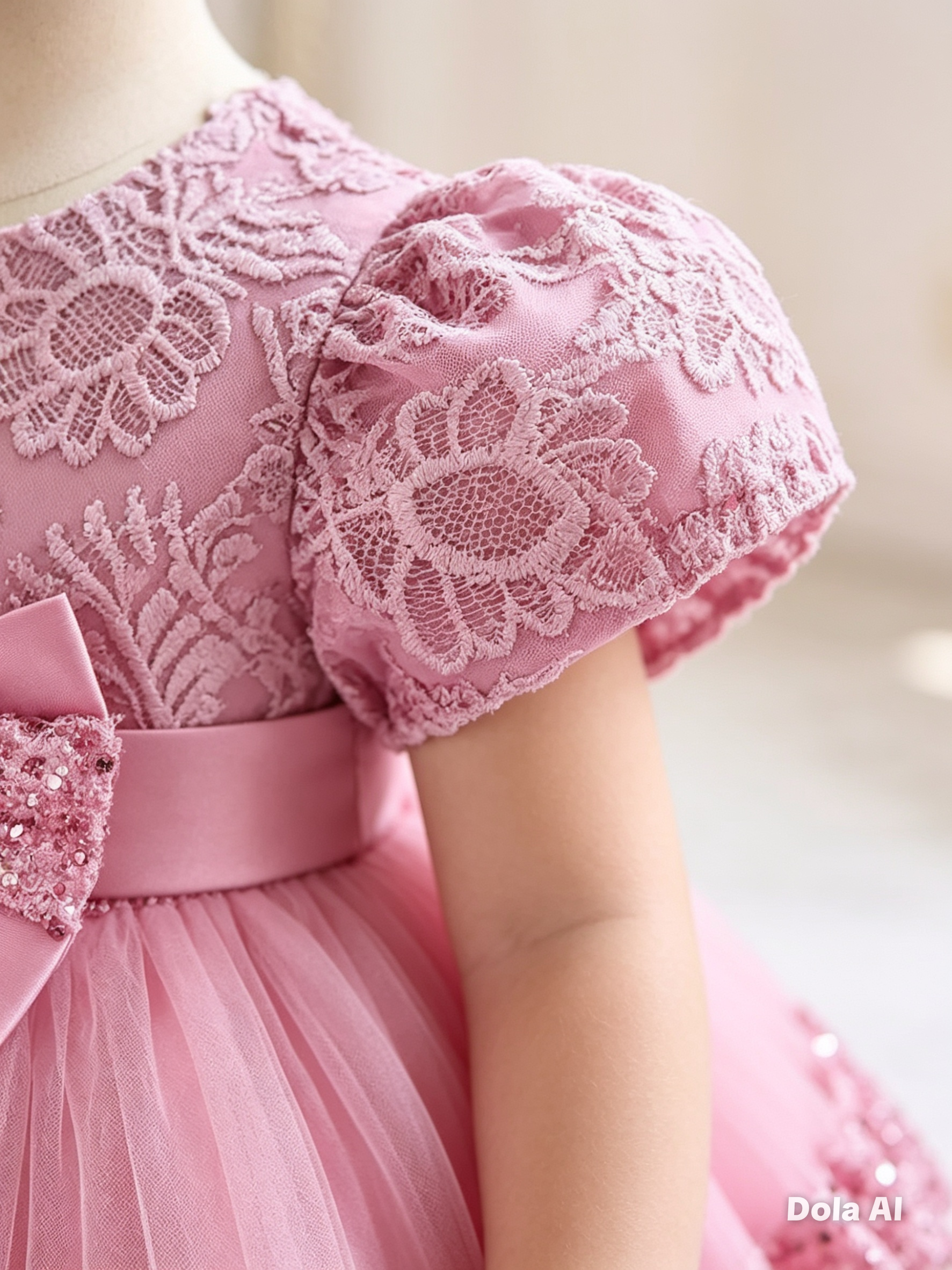 Vestido rosa elegante coquette