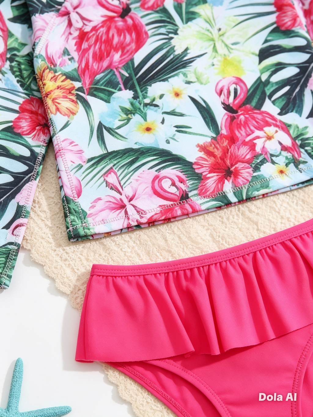 Conjunto Playero Flamingo Tropical
