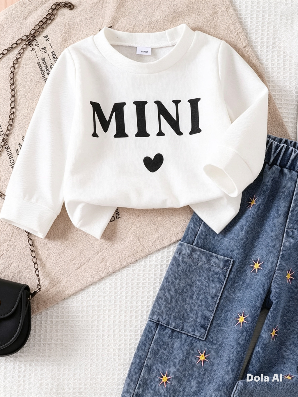 Cj blusa blanca mini y jean