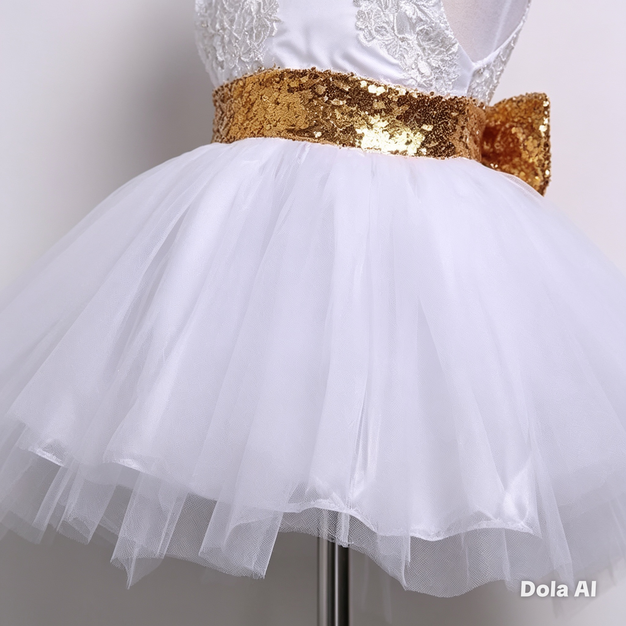 Vestido Angelical Perla Dorada