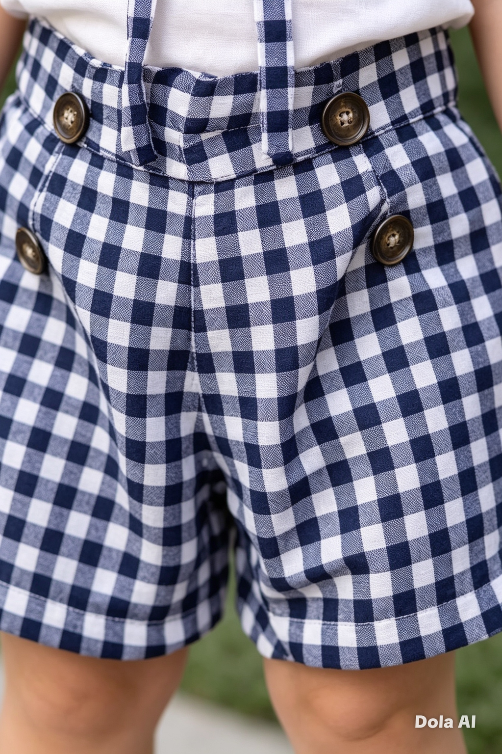 Conjunto Infantil Marinero Blanco y Azul Vichy
