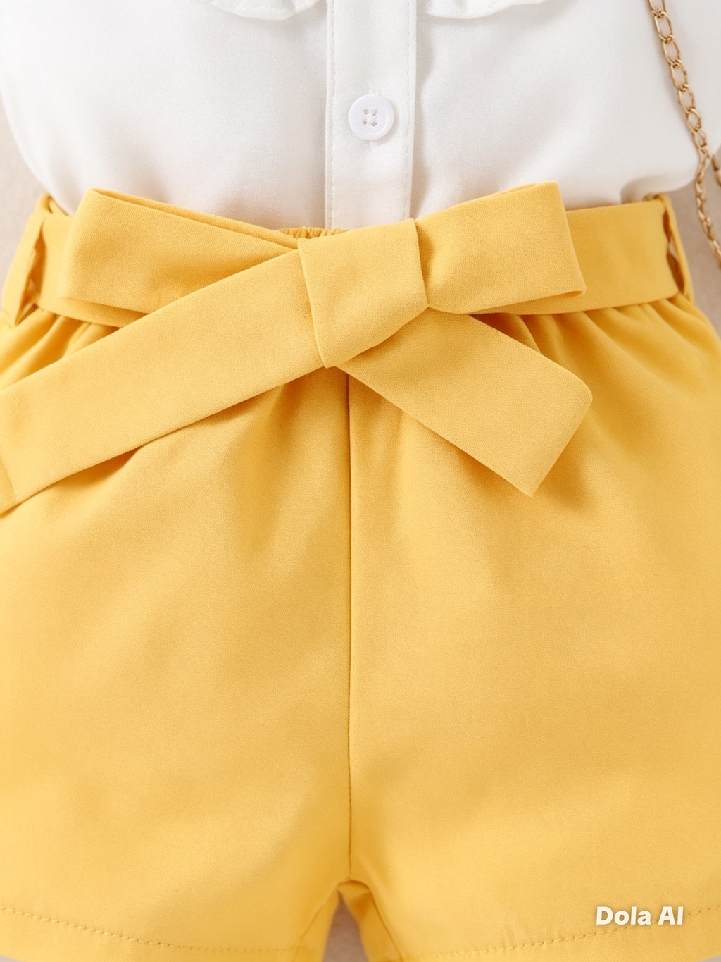 Blusa Bordada con Short Amarillo para Niña