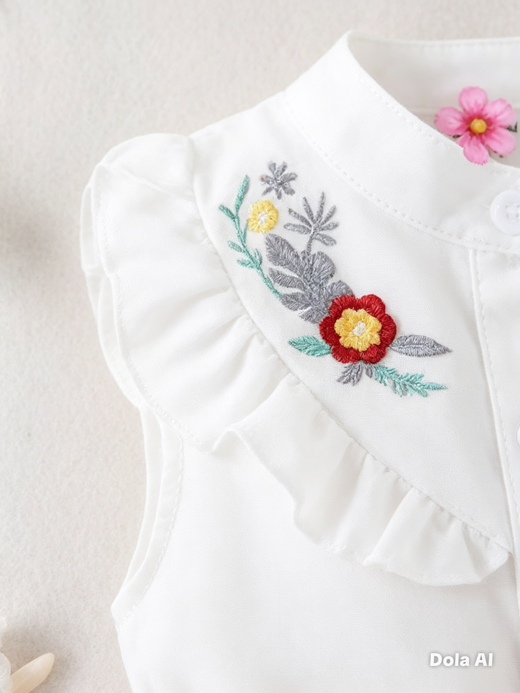 Blusa Bordada con Short Amarillo para Niña