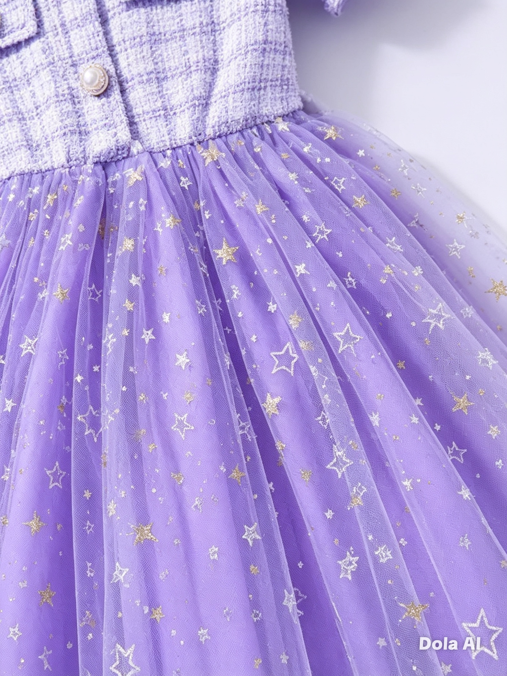 Vestido de Tweed y Tul Lavanda
