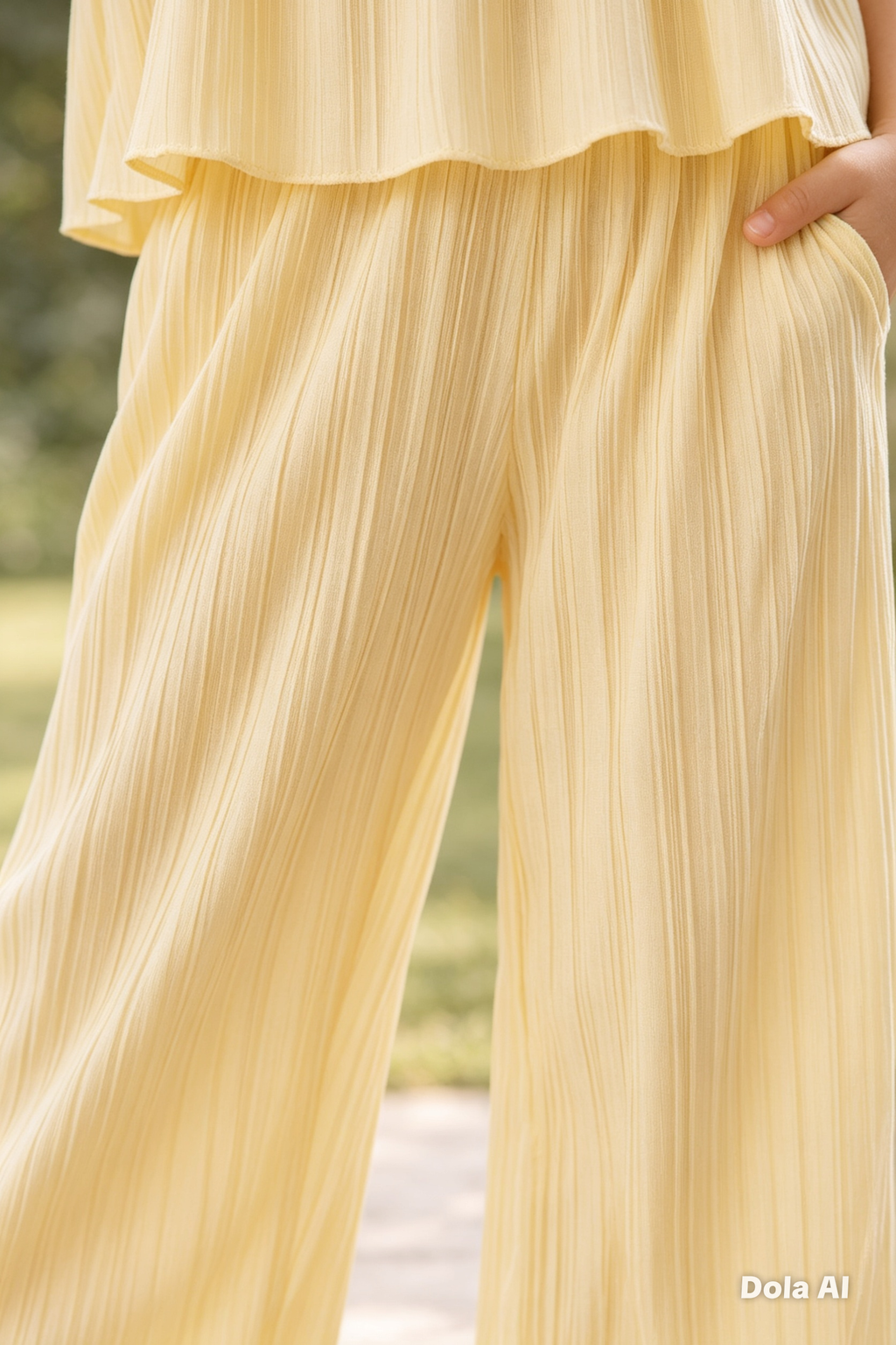 Cj blusa y pantalón crema