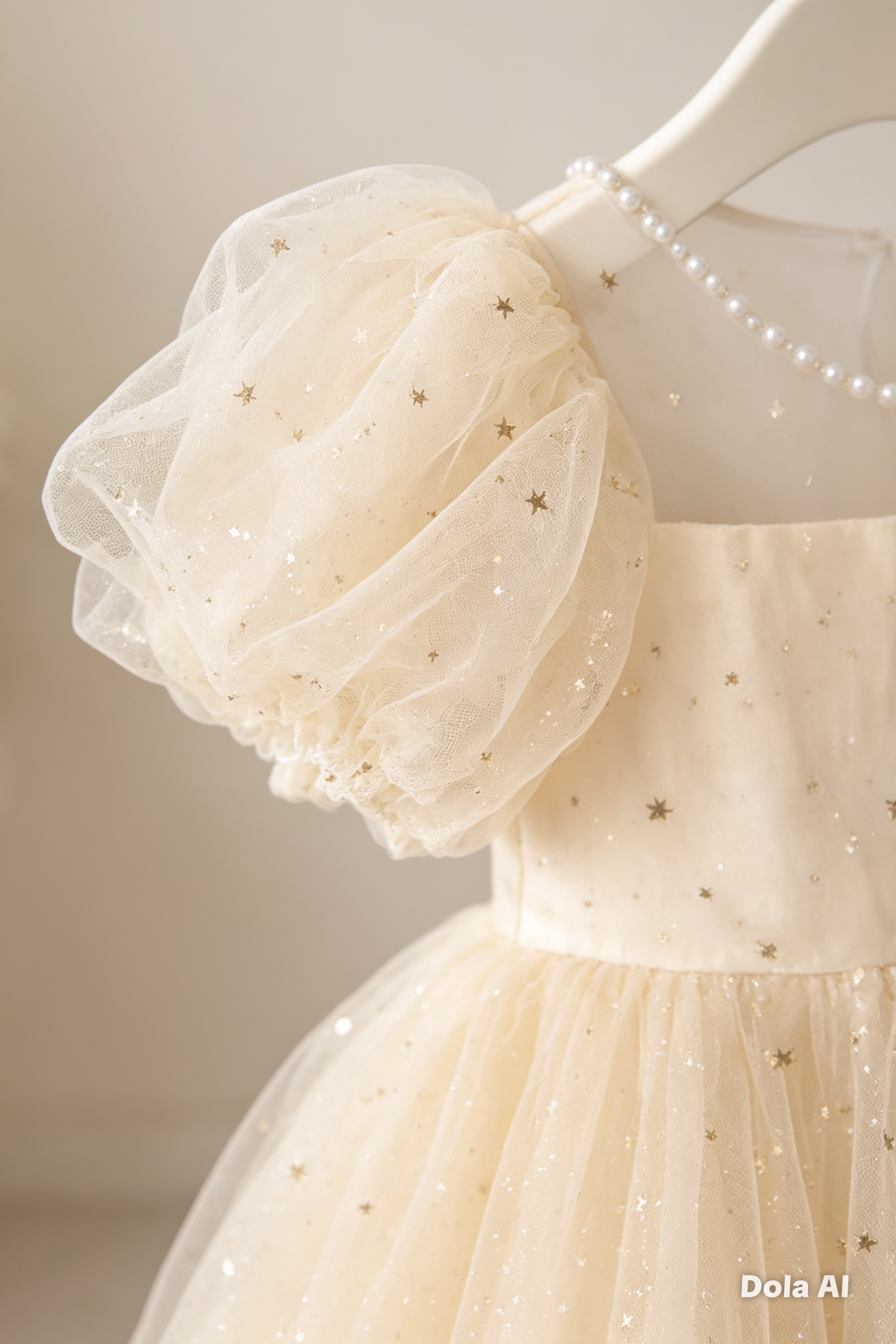 Vestido princesa destellos en shampán