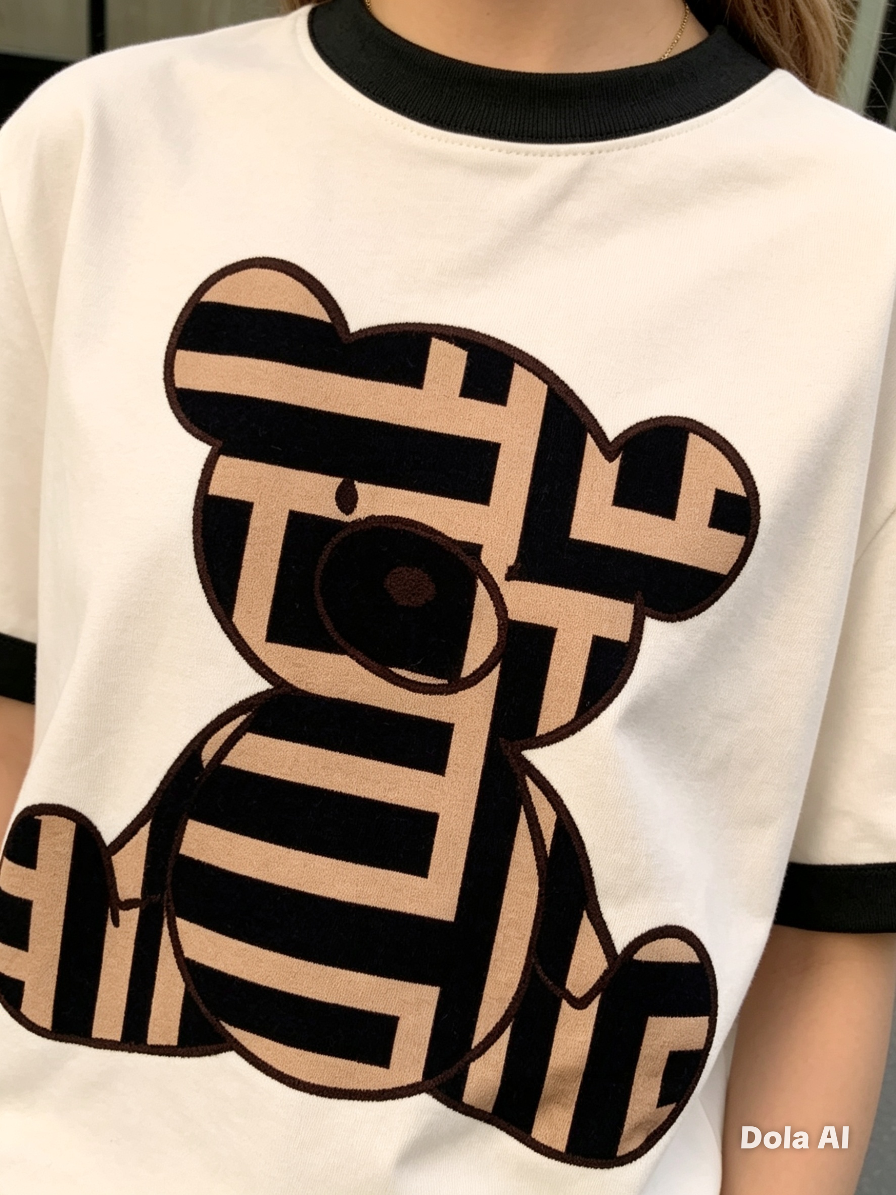 camiseta de osito y short deportivo