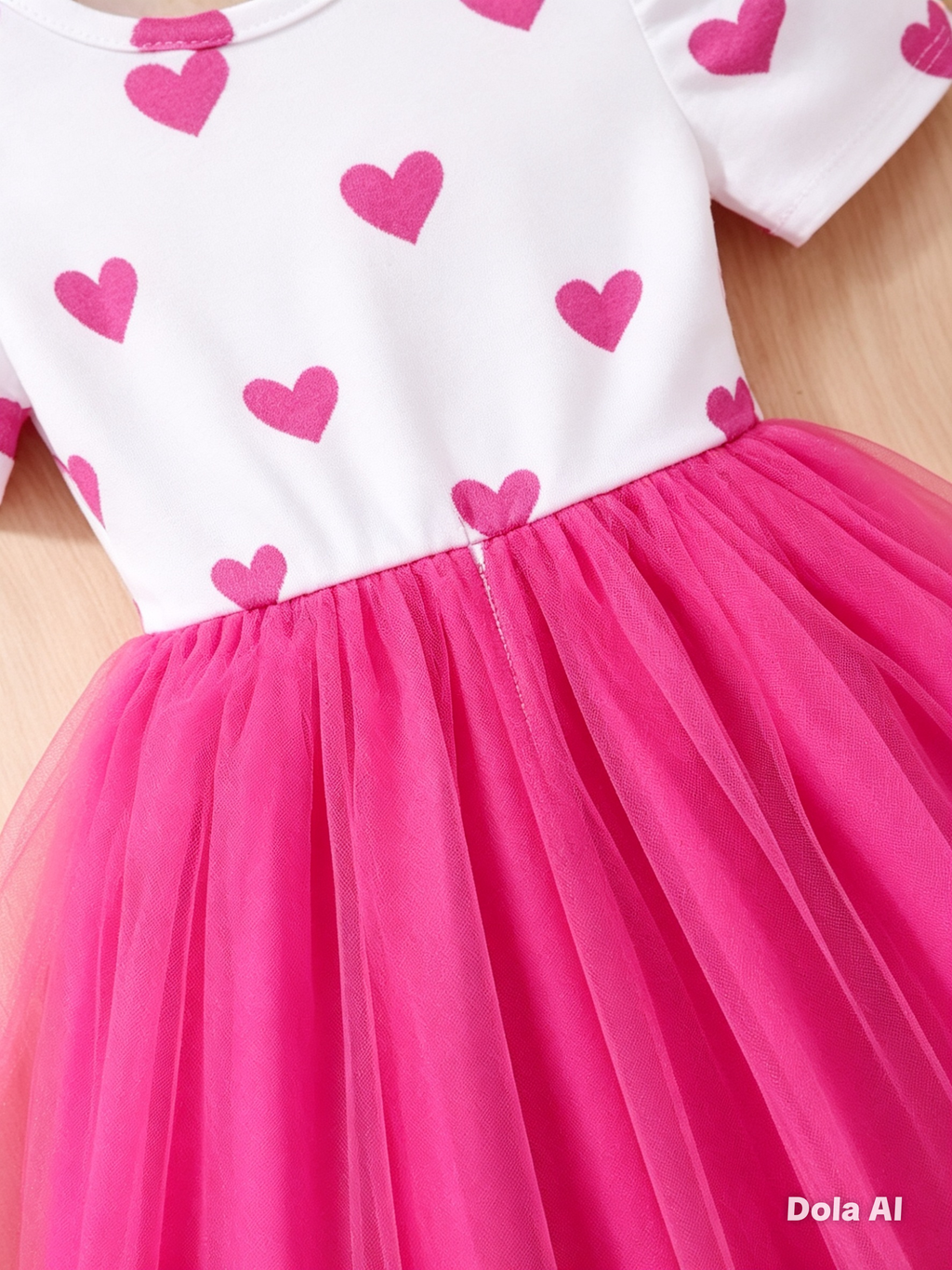Vestido Princesa Corazón Fucsia