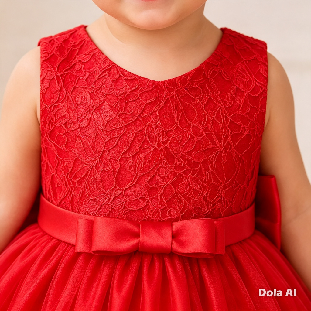 Vestido Princesa Rojo Pasión & Encaje