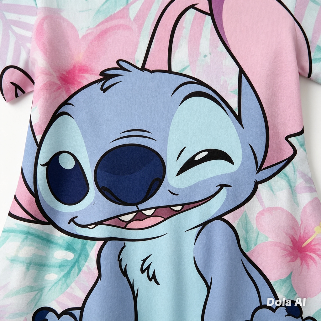 Vestido Angel y Stitch Tropical