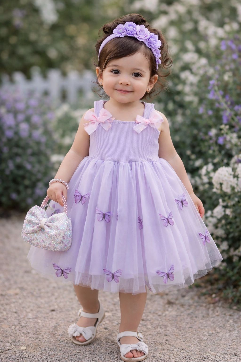 Vestido sueño  de mariposas lila