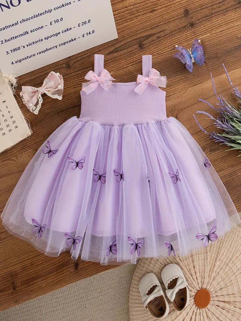Vestido sueño  de mariposas lila