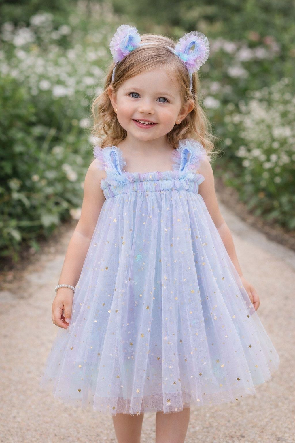 Vestido destellos de galaxia pastel