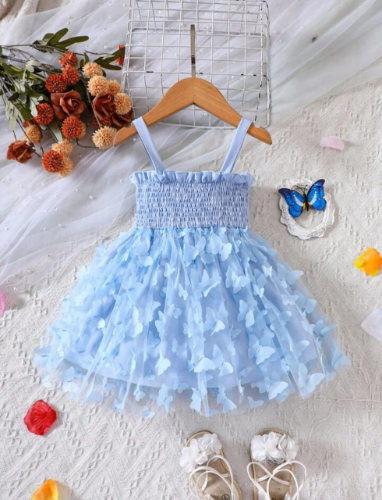 Vestido azul mariposas encantadas