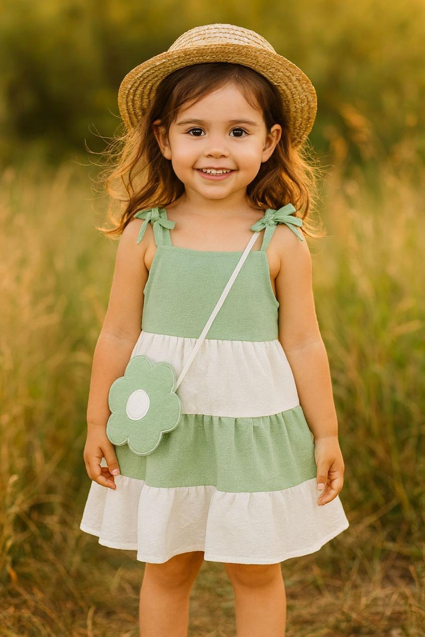 Vestido Pradera de Flores (con Mini Bolso)