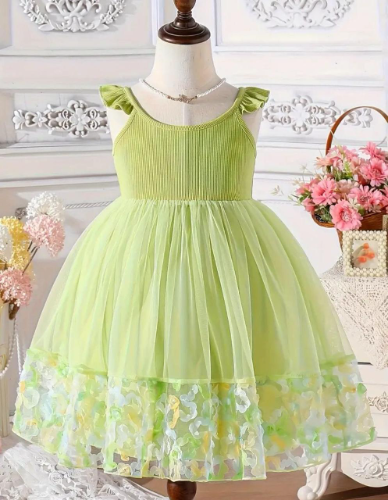 Vestido floreado tono pistacho