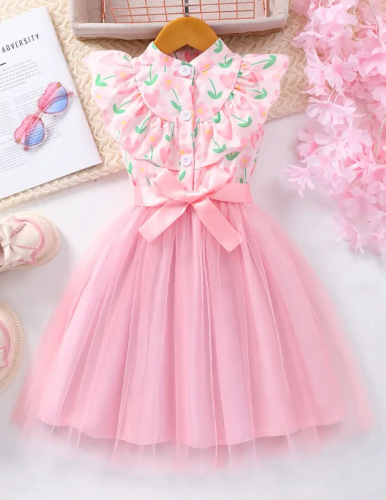 Vestido Infantil Rosé Garden