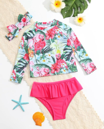 Conjunto Playero Flamingo Tropical