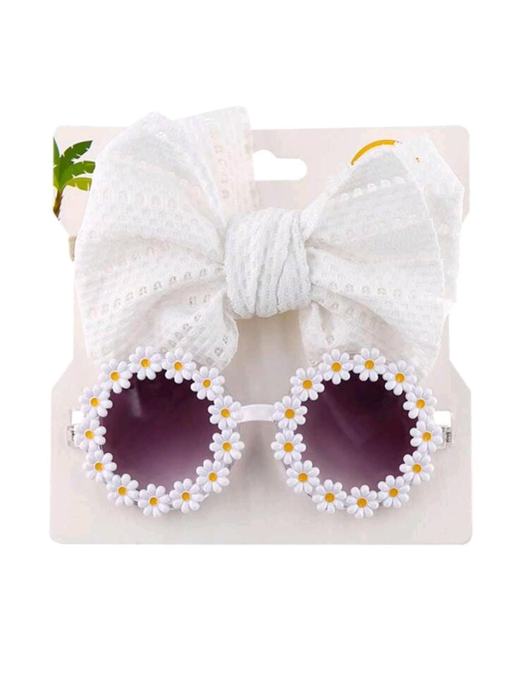 Set Primavera Encantada – Moño + Gafas Flor Daisy Kids
