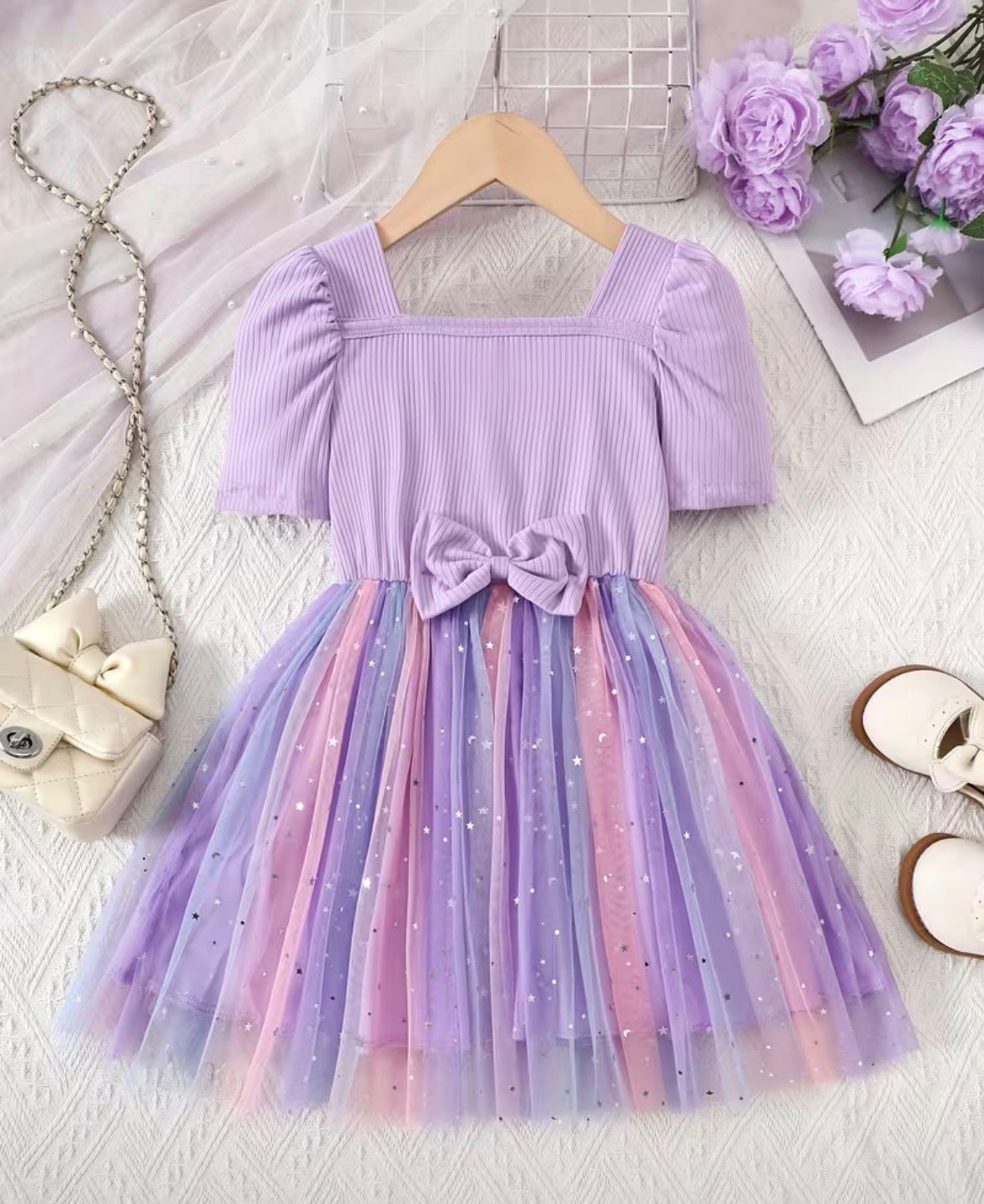 Vestido Encanto Estelar Lavanda