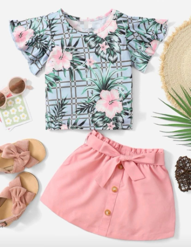 Conjunto Aloha Rosa niña
