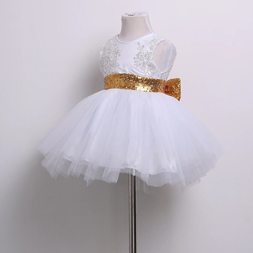 Vestido Angelical Perla Dorada