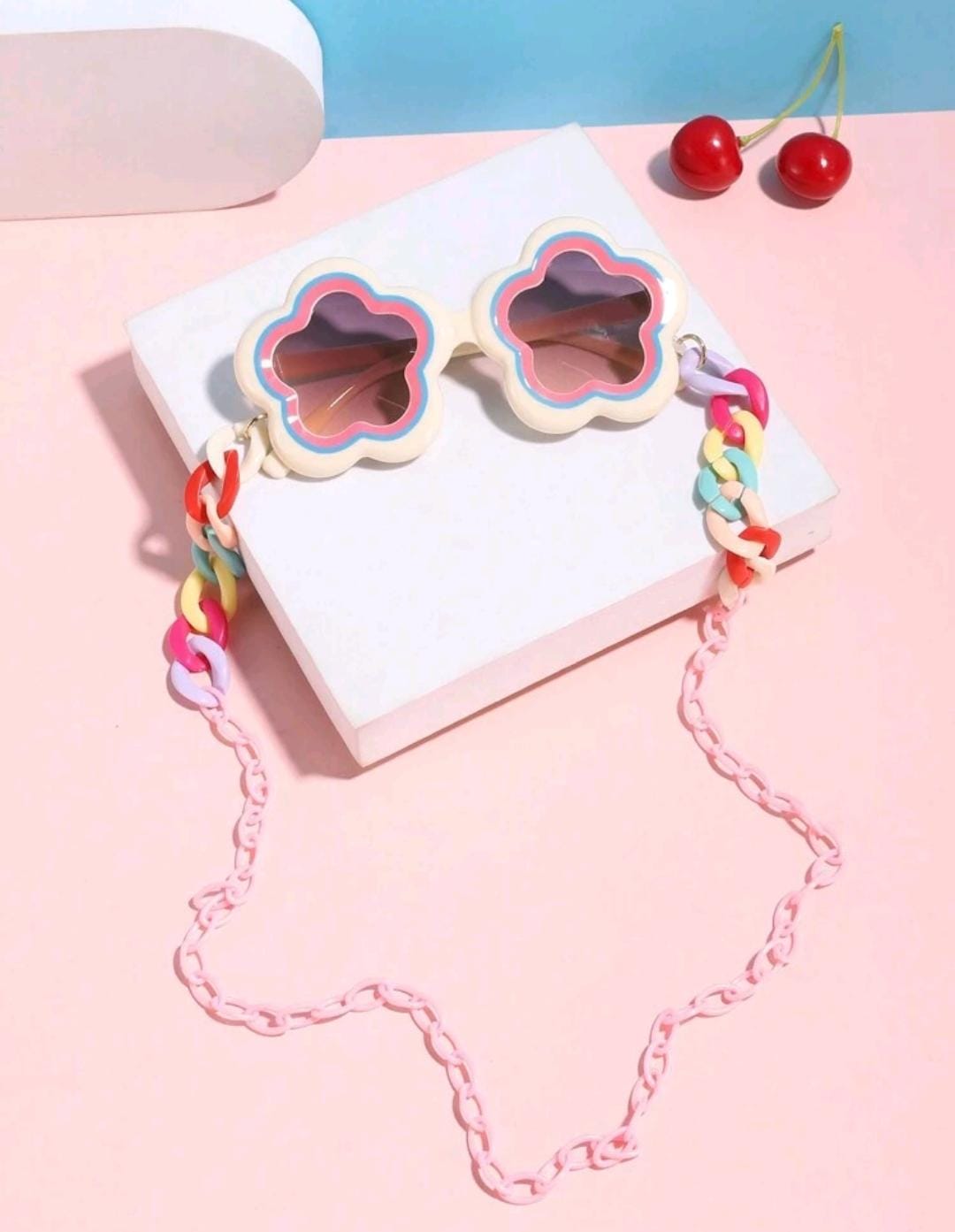 Gafas de Sol Flor Arcoíris Kids con Cadena