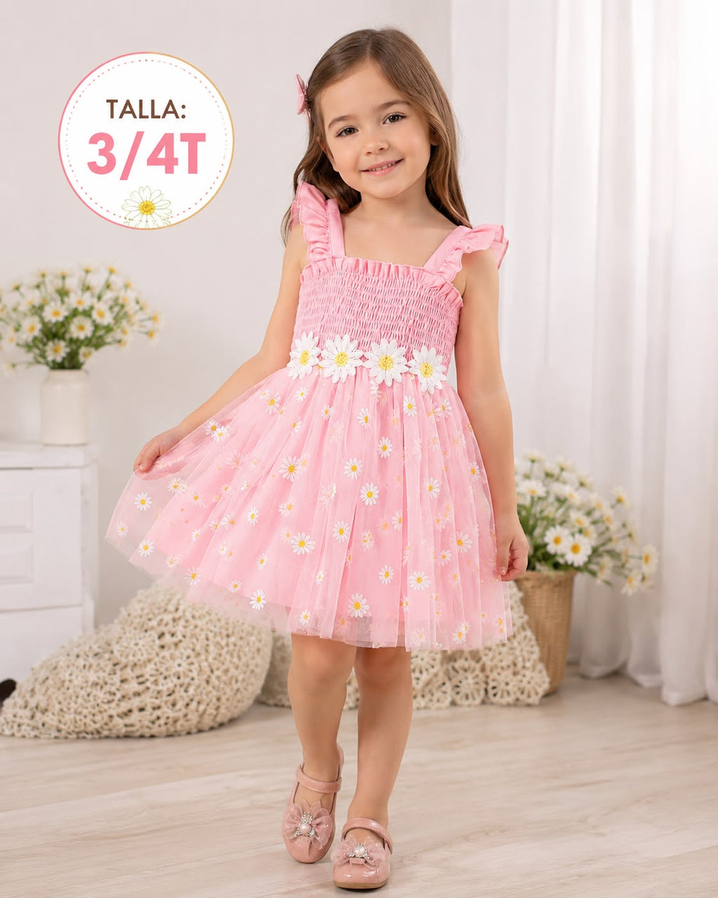 Vestido Encanto Primaveral Margaritas