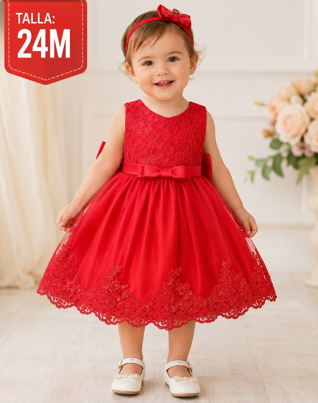 Vestido Princesa Rojo Pasión & Encaje