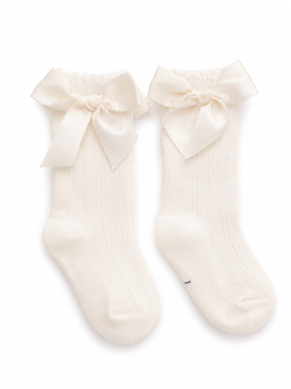 Medias Altas Infantiles con Moño Clásico blanco