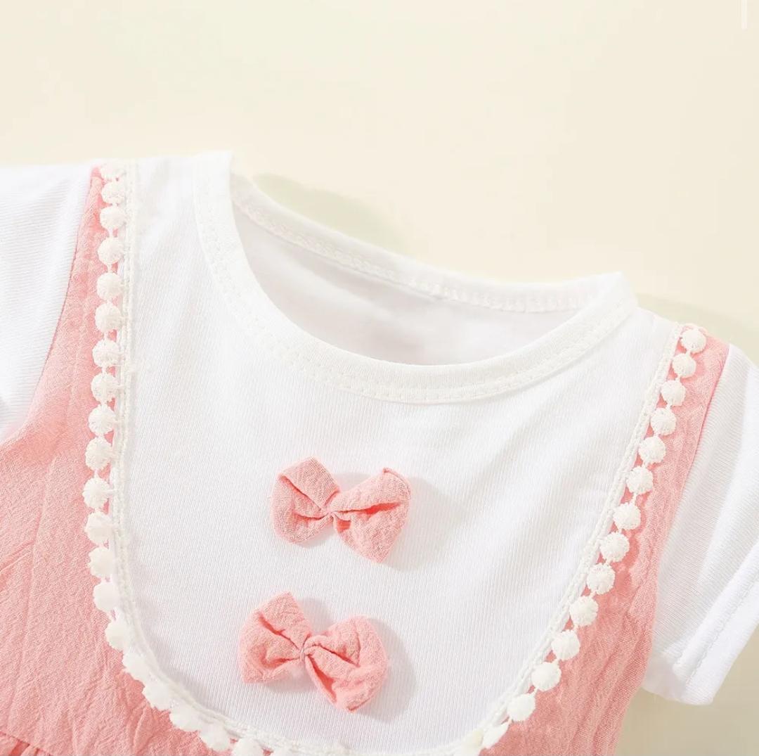 Vestido salmón moñitos