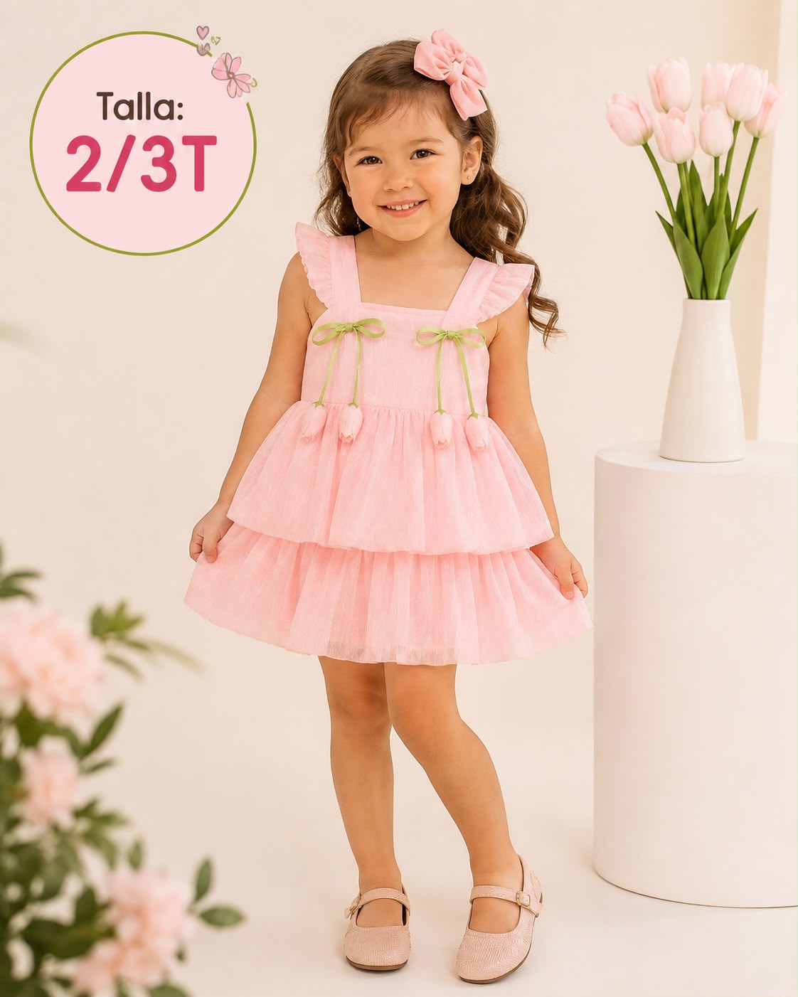 Vestido Tulipanes de Primavera Soft Pink